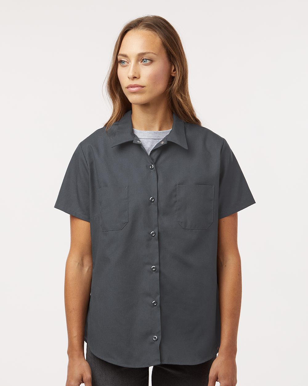Women's Industrial Short Sleeve Work Shirt - styleImage