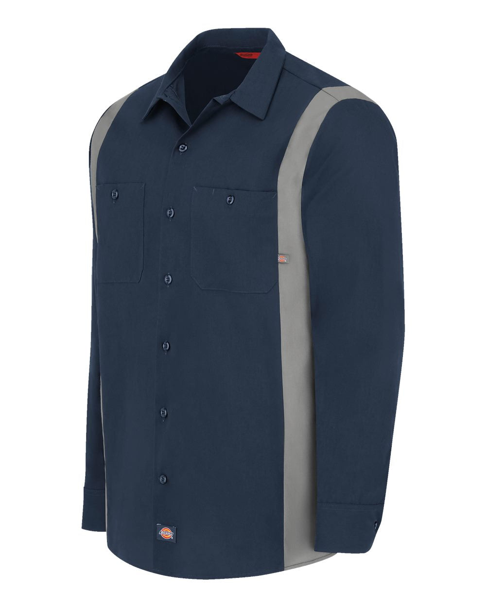 Men's Industrial Colorblocked Long Sleeve Shirt - DirectSide - B74230864 - Dark Navy/ Smoke