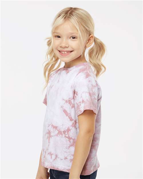 Toddler Crystal Tie-Dyed T-Shirt - OnModelSide - B03714304 - Rose Crystal