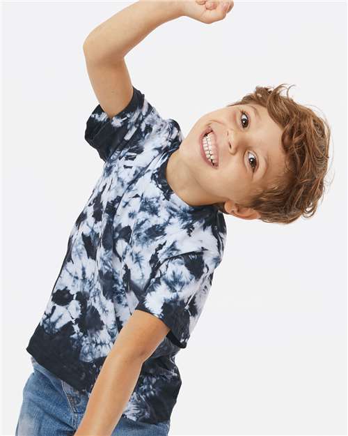 Toddler Crystal Tie-Dyed T-Shirt - OnModelSide - B03714503 - Black Crystal