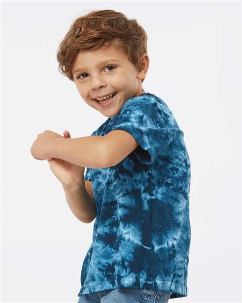 Toddler Crystal Tie-Dyed T-Shirt - OnModelSide - B03714653 - Navy