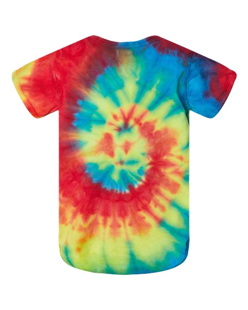 Infant Spiral Tie-Dyed Onesie - Back - B04014961 - Rainbow