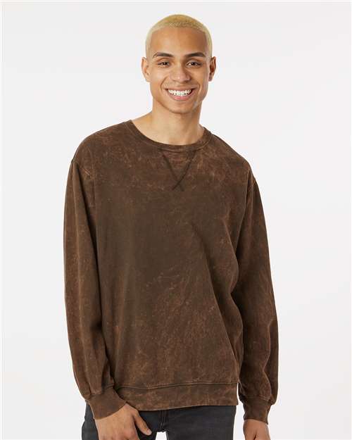 Premium Fleece Mineral Wash Crewneck Sweatshirt - OnModelFront - B04314553 - Hounddog