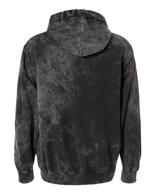 Premium Fleece Mineral Wash Hooded Sweatshirt - Back - B04414503 - Black Mineral Wash