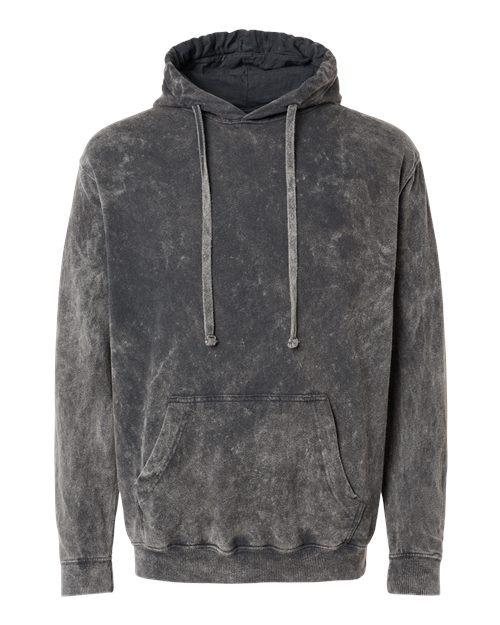 Premium Fleece Mineral Wash Hooded Sweatshirt - Front - B04414353 - Grey Mineral Wash