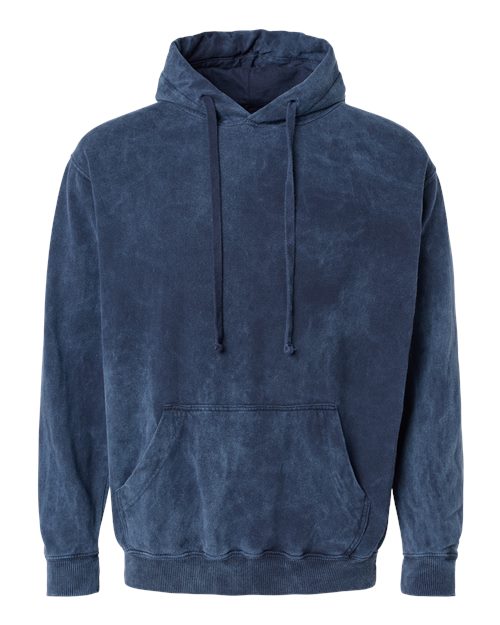 Premium Fleece Mineral Wash Hooded Sweatshirt - Front - B04414653 - Midnight
