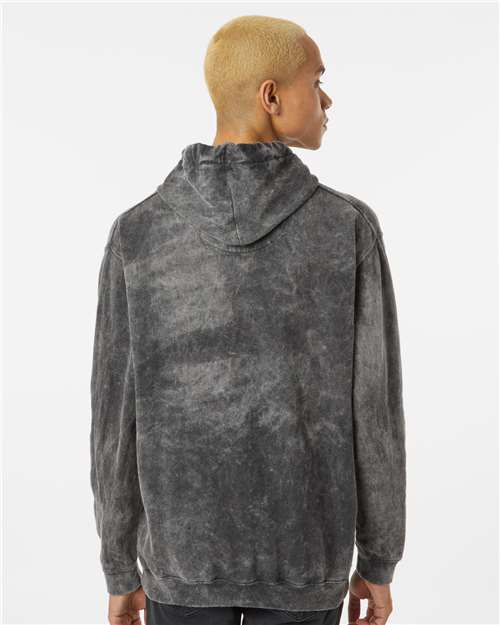 Premium Fleece Mineral Wash Hooded Sweatshirt - OnModelBack - B04414353 - Grey Mineral Wash