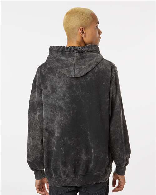 Premium Fleece Mineral Wash Hooded Sweatshirt - OnModelBack - B04414503 - Black Mineral Wash