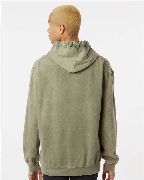 Premium Fleece Mineral Wash Hooded Sweatshirt - OnModelBack - B04414533 - Kale