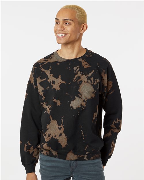 Essential Fleece Bleach Wash Crewneck Sweatshirt - styleImage