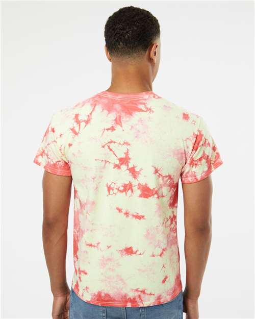Crystal Tie-Dyed T-Shirt - OnModelBack - B16814994 - Coral/ Soft Yellow