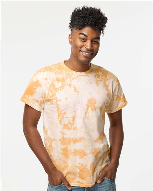 Crystal Tie-Dyed T-Shirt - OnModelFront - B16814133 - Tangerine