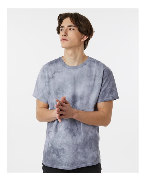 Crystal Tie-Dyed T-Shirt - OnModelFront - B16814357 - Silver