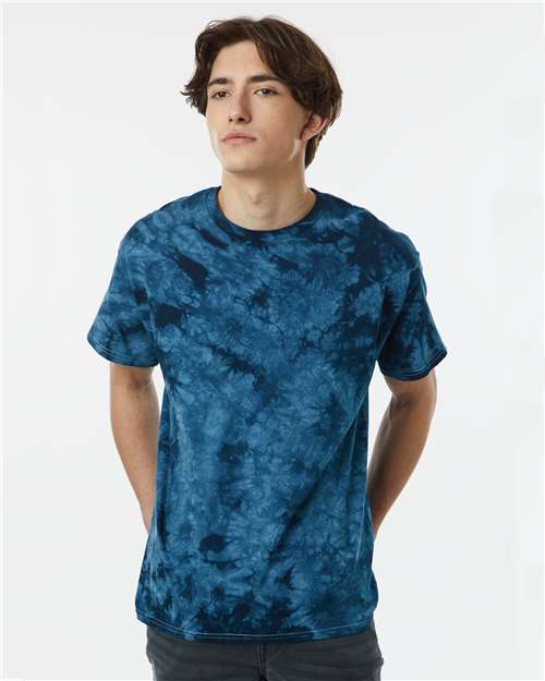 Crystal Tie-Dyed T-Shirt - OnModelFront - B16814653 - Navy