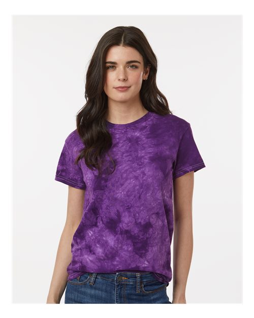 Crystal Tie-Dyed T-Shirt - OnModelFront - B16814673 - Purple