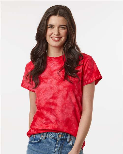 Crystal Tie-Dyed T-Shirt - OnModelFront - B16814703 - Red