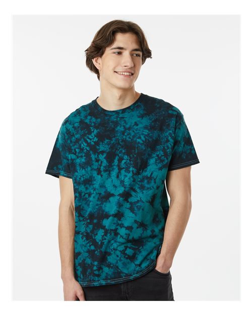 Crystal Tie-Dyed T-Shirt - OnModelFront - B16814763 - Black/ Teal