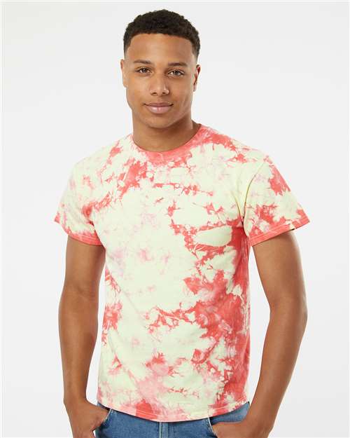 Crystal Tie-Dyed T-Shirt - OnModelFront - B16814994 - Coral/ Soft Yellow