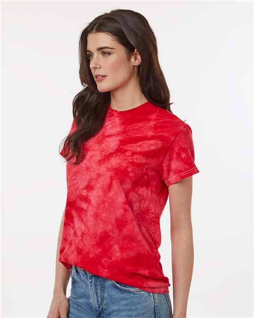 Crystal Tie-Dyed T-Shirt - OnModelSide - B16814703 - Red