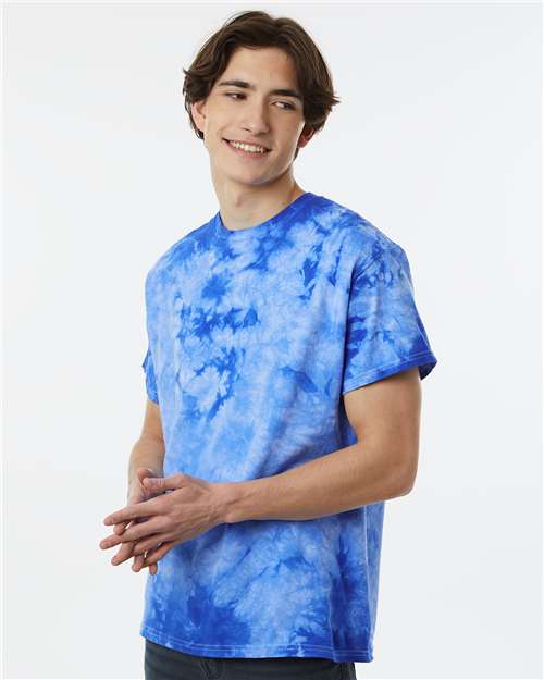Crystal Tie-Dyed T-Shirt - OnModelSide - B16814758 - Royal