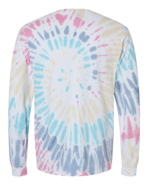 Multi-Color Spiral Tie-Dyed Long Sleeve T-Shirt - Back - B17814243 - Wanderlust