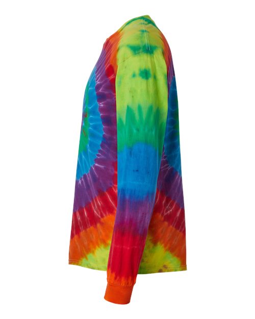 Multi-Color Spiral Tie-Dyed Long Sleeve T-Shirt - DirectSide - B17814963 - Michelangelo Spiral