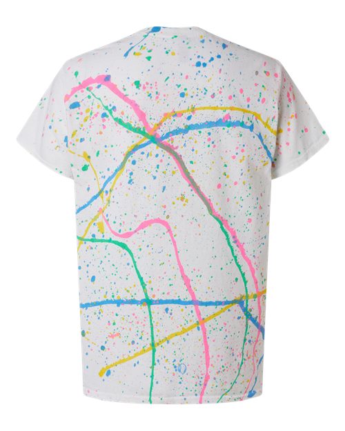 Splatter T-Shirt - Back - B83814943 - White/ Rainbow