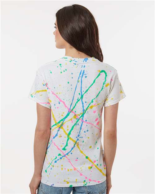 Splatter T-Shirt - OnModelBack - B83814943 - White/ Rainbow