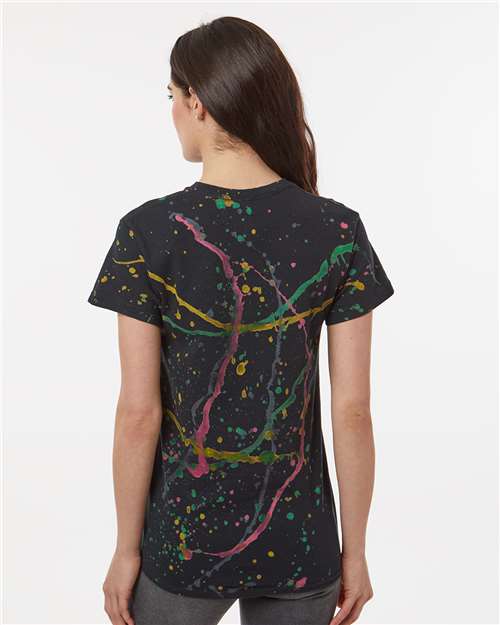 Splatter T-Shirt - OnModelBack - B83814956 - Black/ Rainbow
