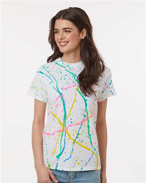 Splatter T-Shirt - OnModelFront - B83814943 - White/ Rainbow