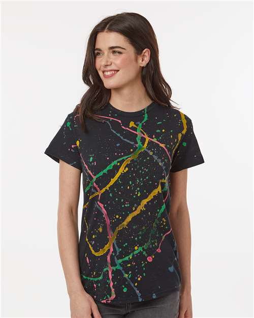 Splatter T-Shirt - OnModelFront - B83814956 - Black/ Rainbow