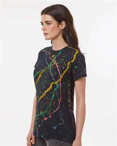 Splatter T-Shirt - OnModelSide - B83814956 - Black/ Rainbow