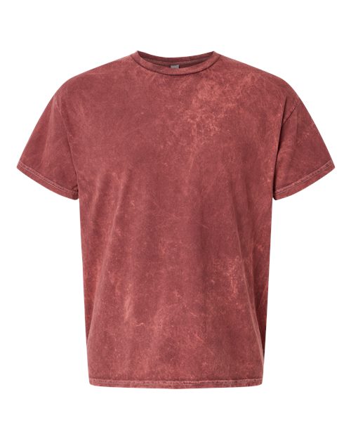 Mineral Wash T-Shirt - Front - B85014534 - Crimson