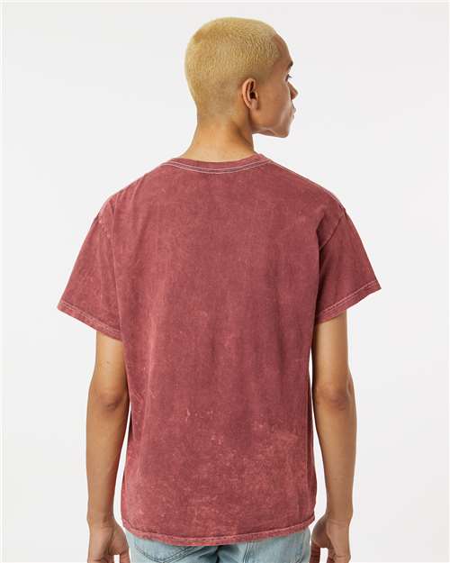 Mineral Wash T-Shirt - OnModelBack - B85014534 - Crimson