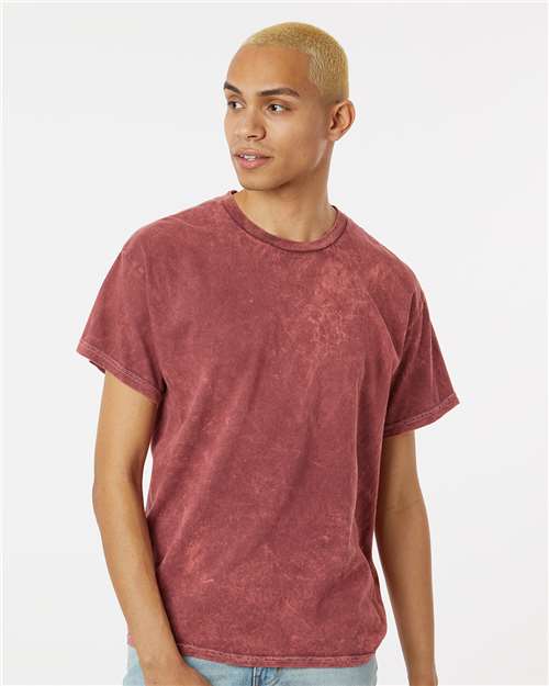 Mineral Wash T-Shirt - OnModelFront - B85014534 - Crimson