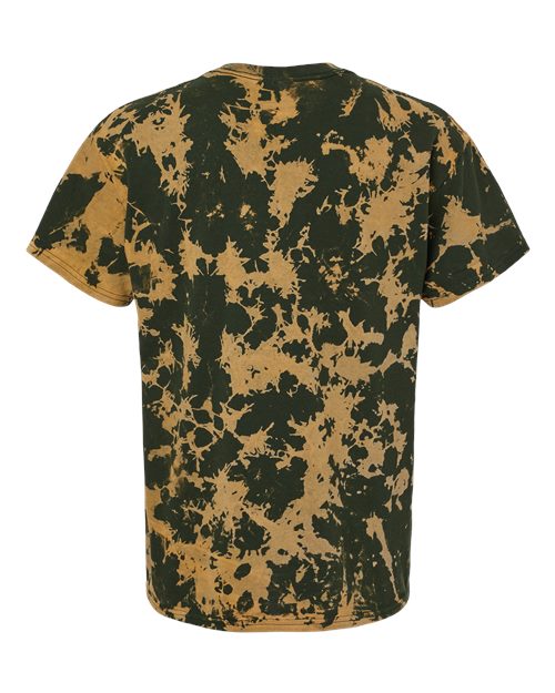 Bleach Wash T-Shirt - Back - B21514543 - Olive Gobi