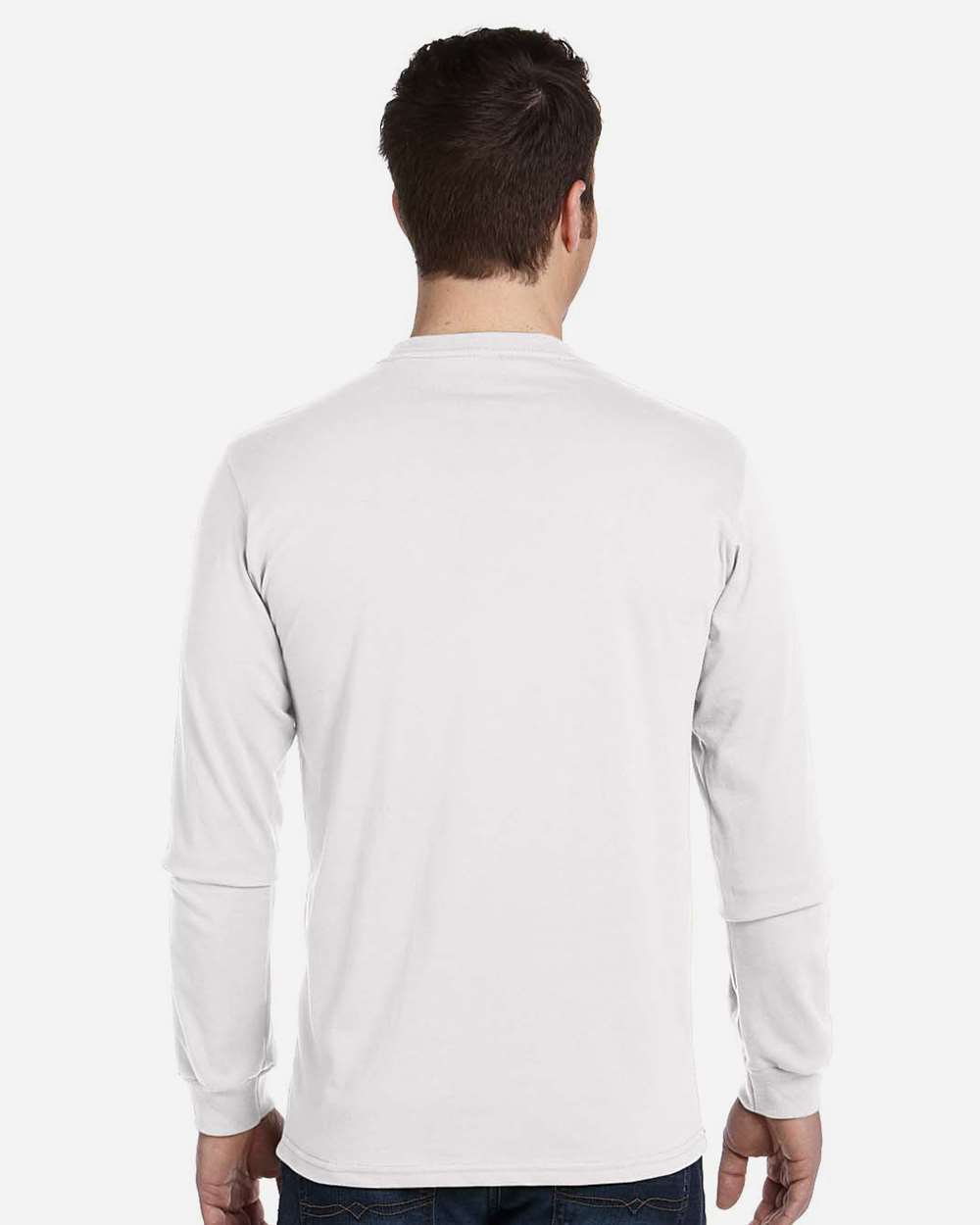 Unisex Classic Long Sleeve T-Shirt - OnModelBack - B850E9003 - White