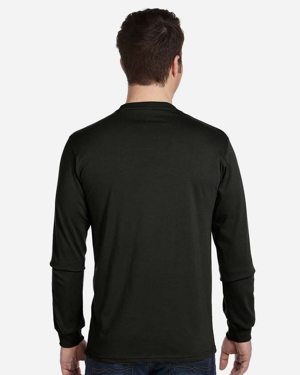 Unisex Classic Long Sleeve T-Shirt - OnModelBack - B850E9503 - Black
