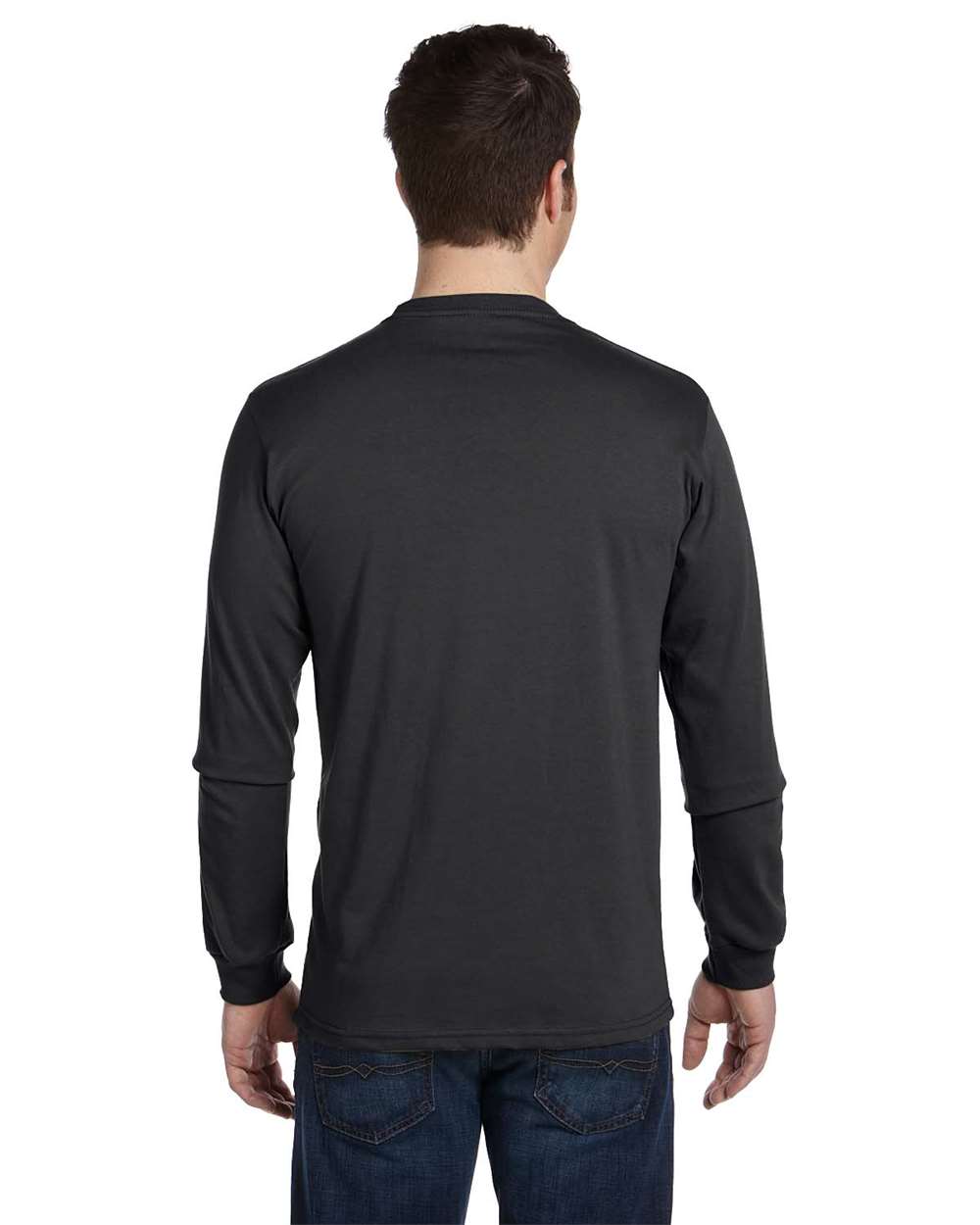 Unisex Classic Long Sleeve T-Shirt - OnModelBack - B850E9583 - Charcoal