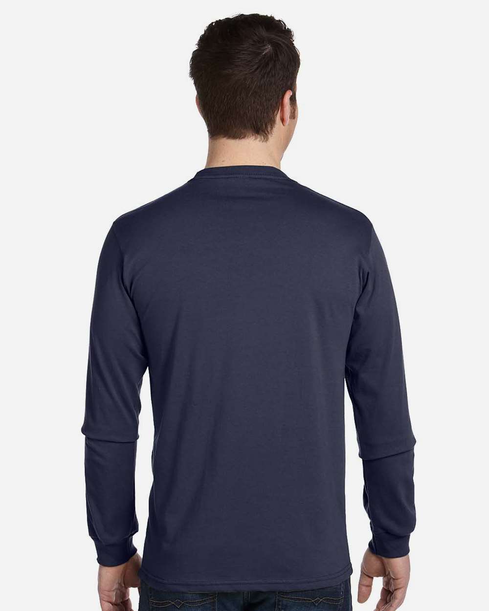 Unisex Classic Long Sleeve T-Shirt - OnModelBack - B850E9653 - Pacific