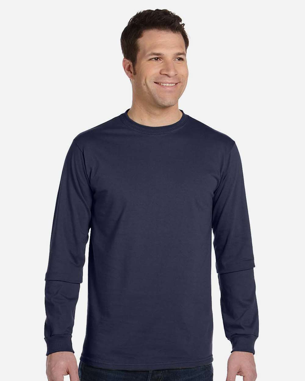 Unisex Classic Long Sleeve T-Shirt - OnModelFront - B850E9653 - Pacific