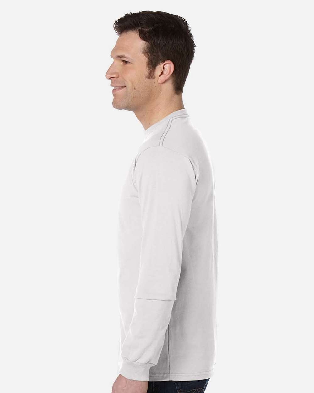 Unisex Classic Long Sleeve T-Shirt - OnModelSide - B850E9003 - White