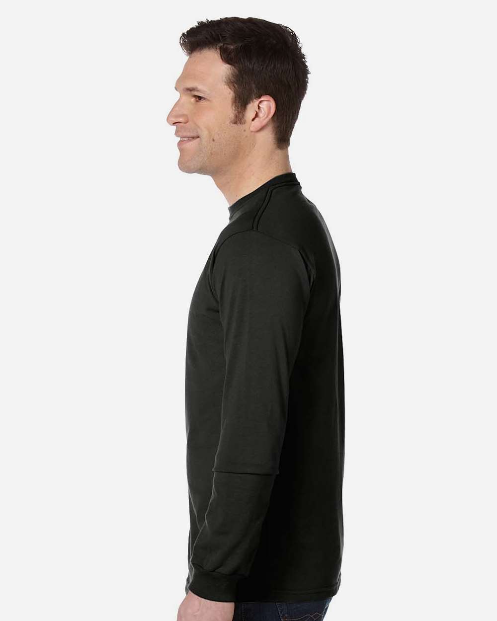 Unisex Classic Long Sleeve T-Shirt - OnModelSide - B850E9503 - Black