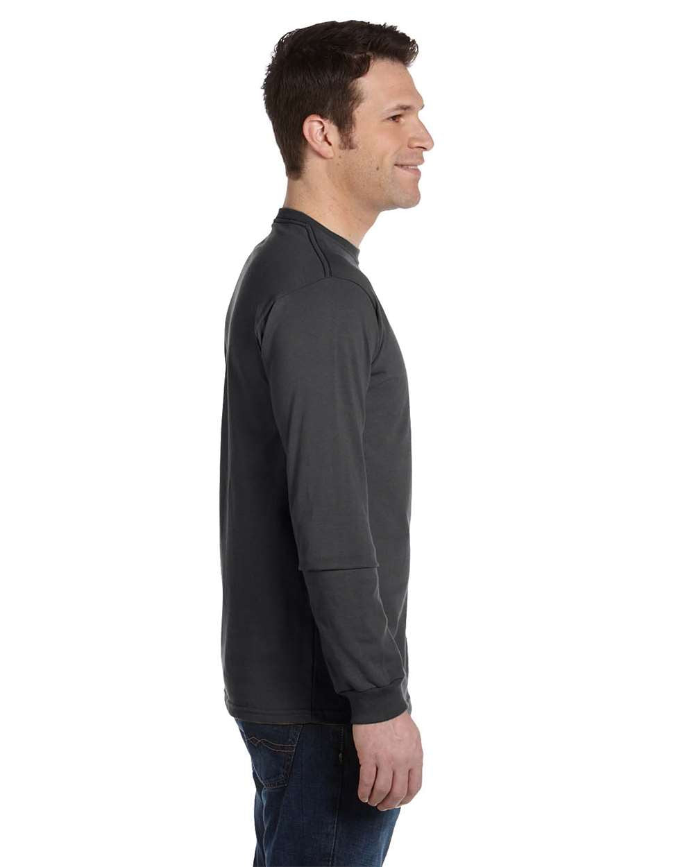 Unisex Classic Long Sleeve T-Shirt - OnModelSide - B850E9583 - Charcoal