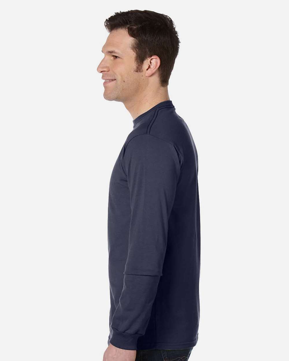 Unisex Classic Long Sleeve T-Shirt - OnModelSide - B850E9653 - Pacific