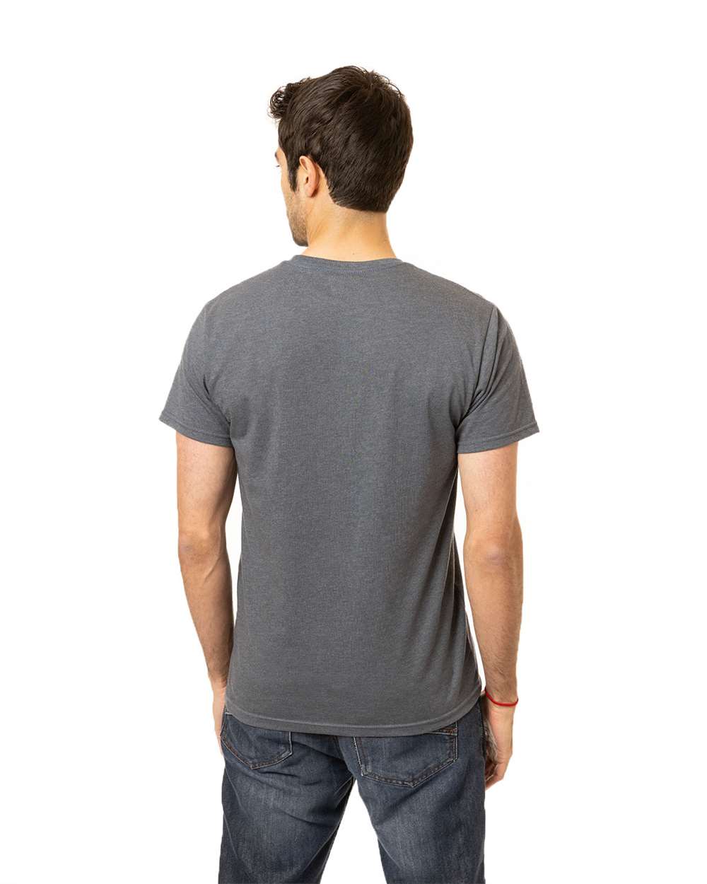 Unisex Committed CVC T-Shirt - OnModelBack - B849E9653 - Navy Heather