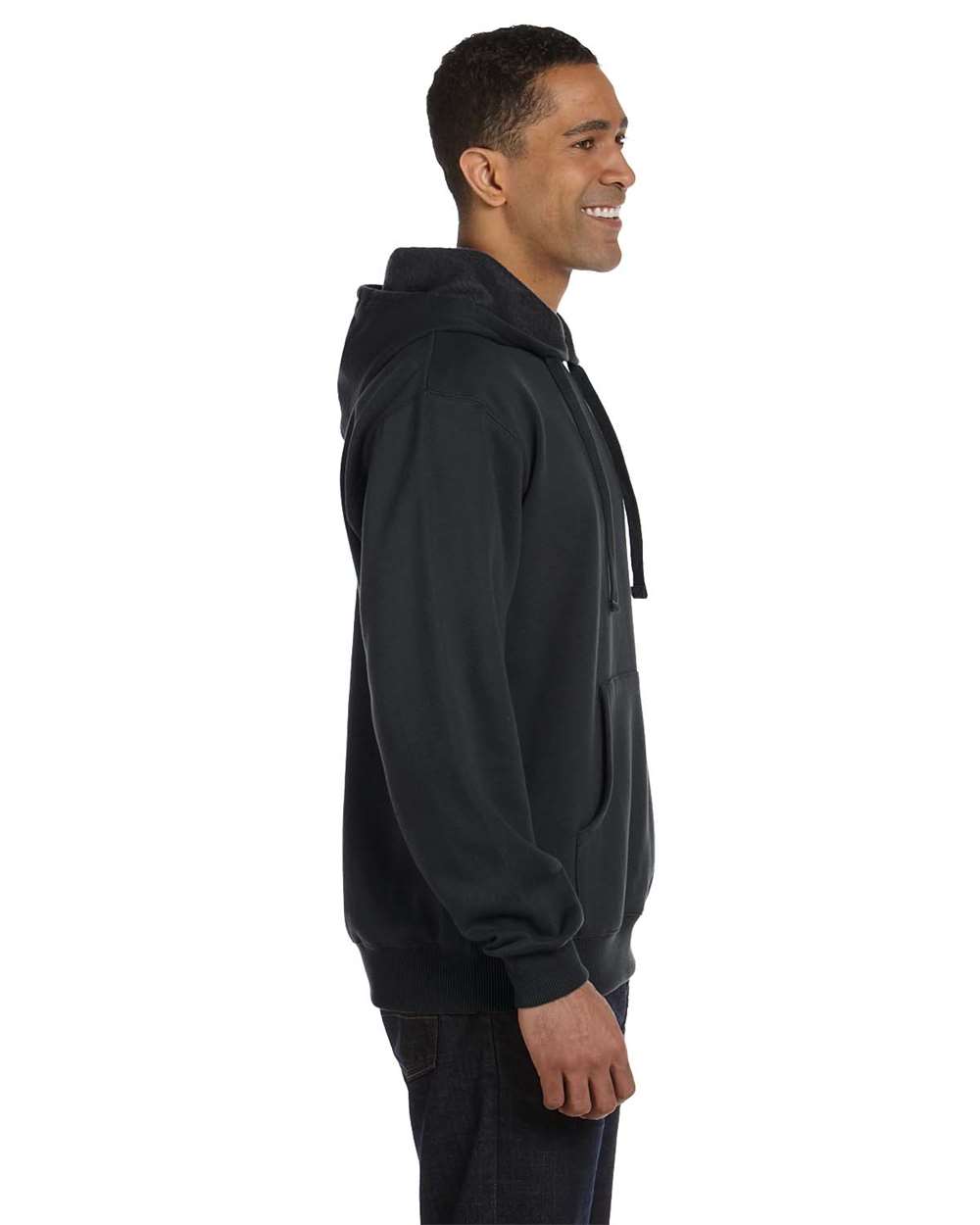 Unisex Heritage Hooded Sweatshirt - OnModelSide - B860E9583 - Charcoal