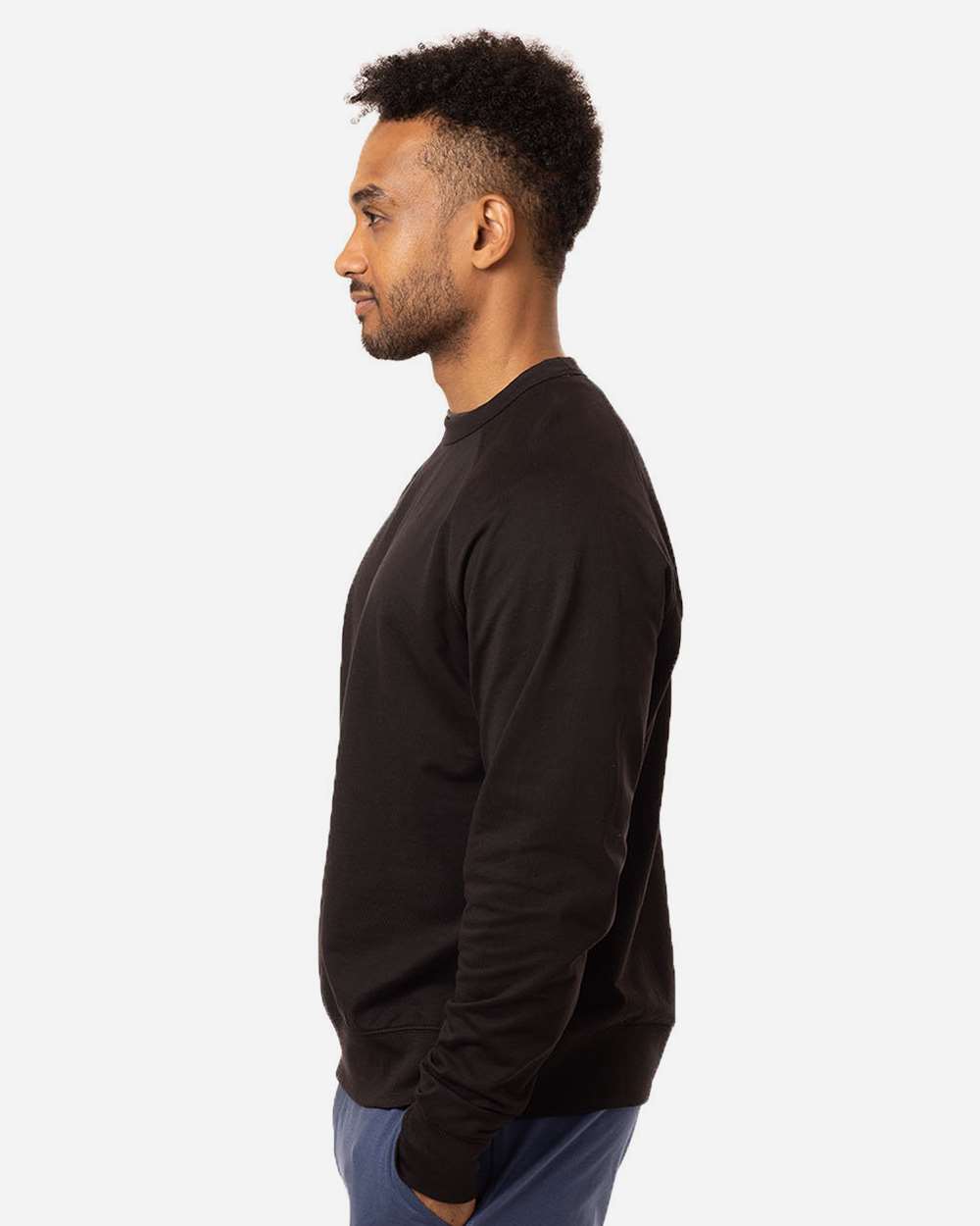 Unisex Motion Crewneck Sweatshirt - OnModelSide - B856E9503 - Black