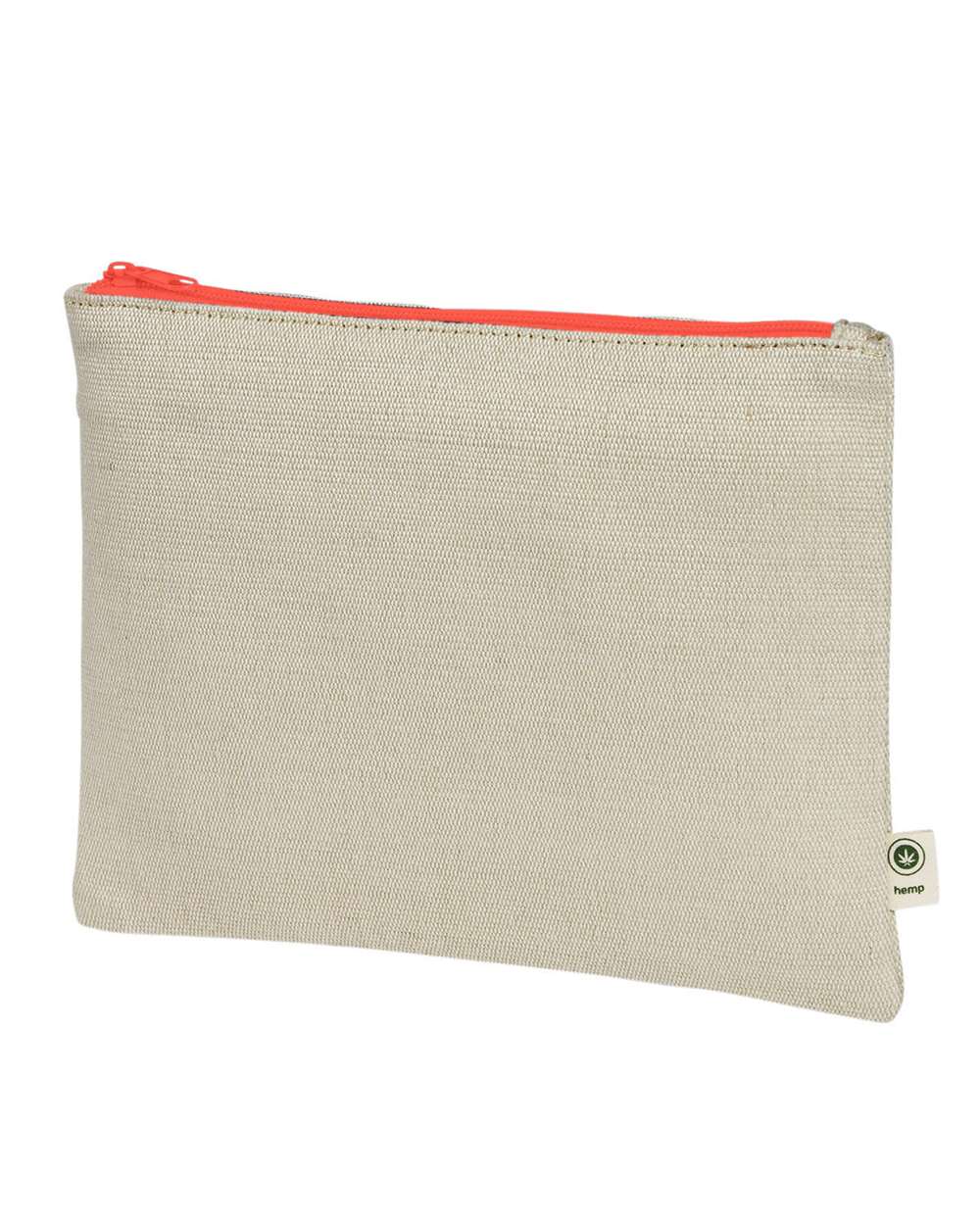 Hemp Pouch - Front - B896E9660 - Natural/ Orange
