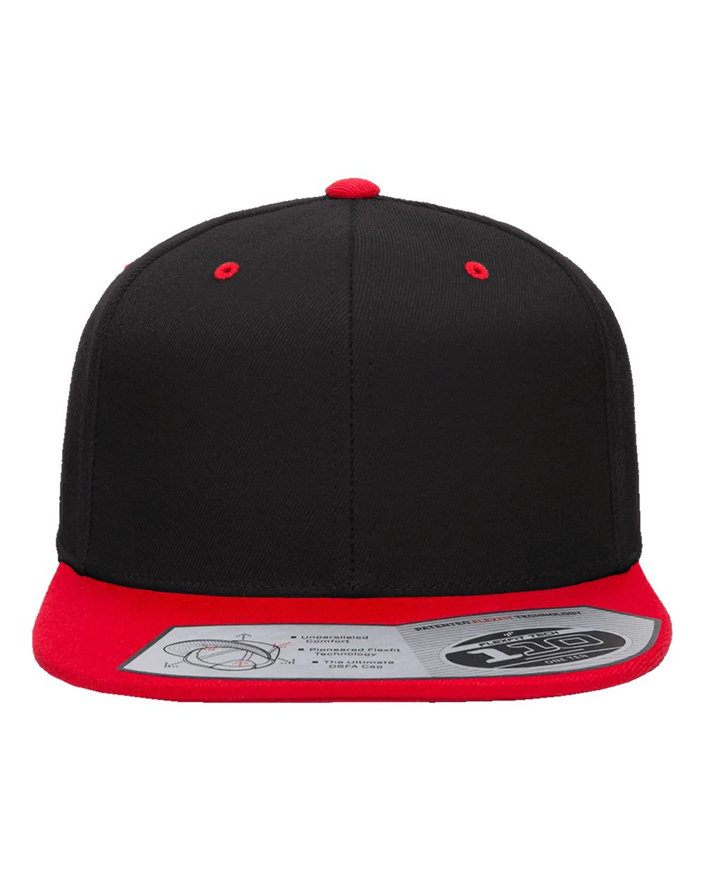 110® Snapback Cap - Front - B21995510 - Black/ Red